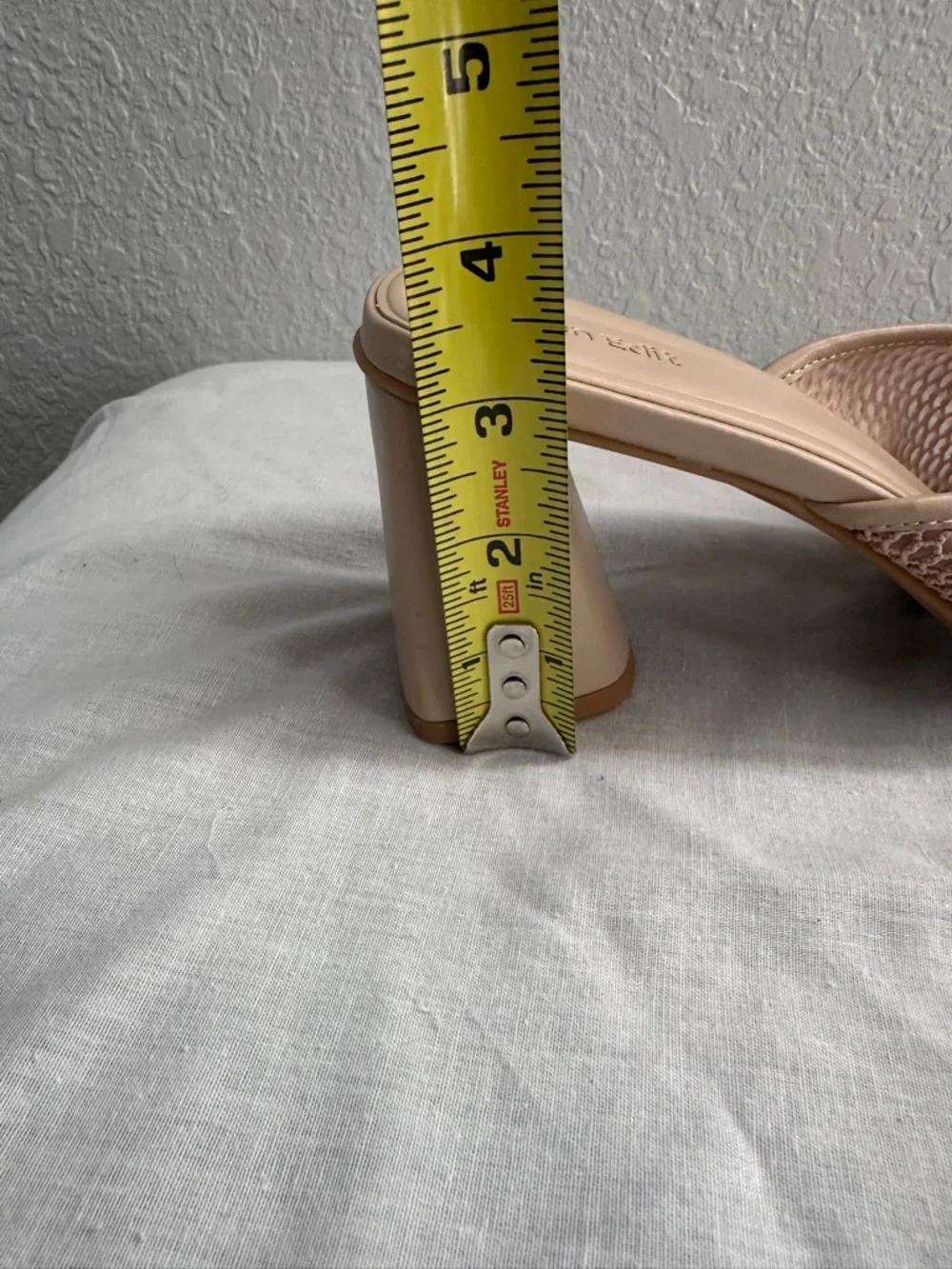 Open Edit Colette Mesh Mule Heels Beige Block Heel Sandals Size 11 - Picture 10 of 11